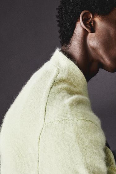 Zara 100% WOOL CARDIGAN - Light green