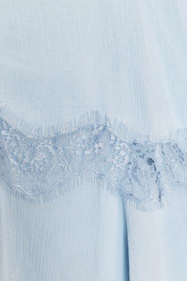 TOP STYLE LINGERIE EN DENTELLE MIXTE - Bleu ciel de Zara - Image 7