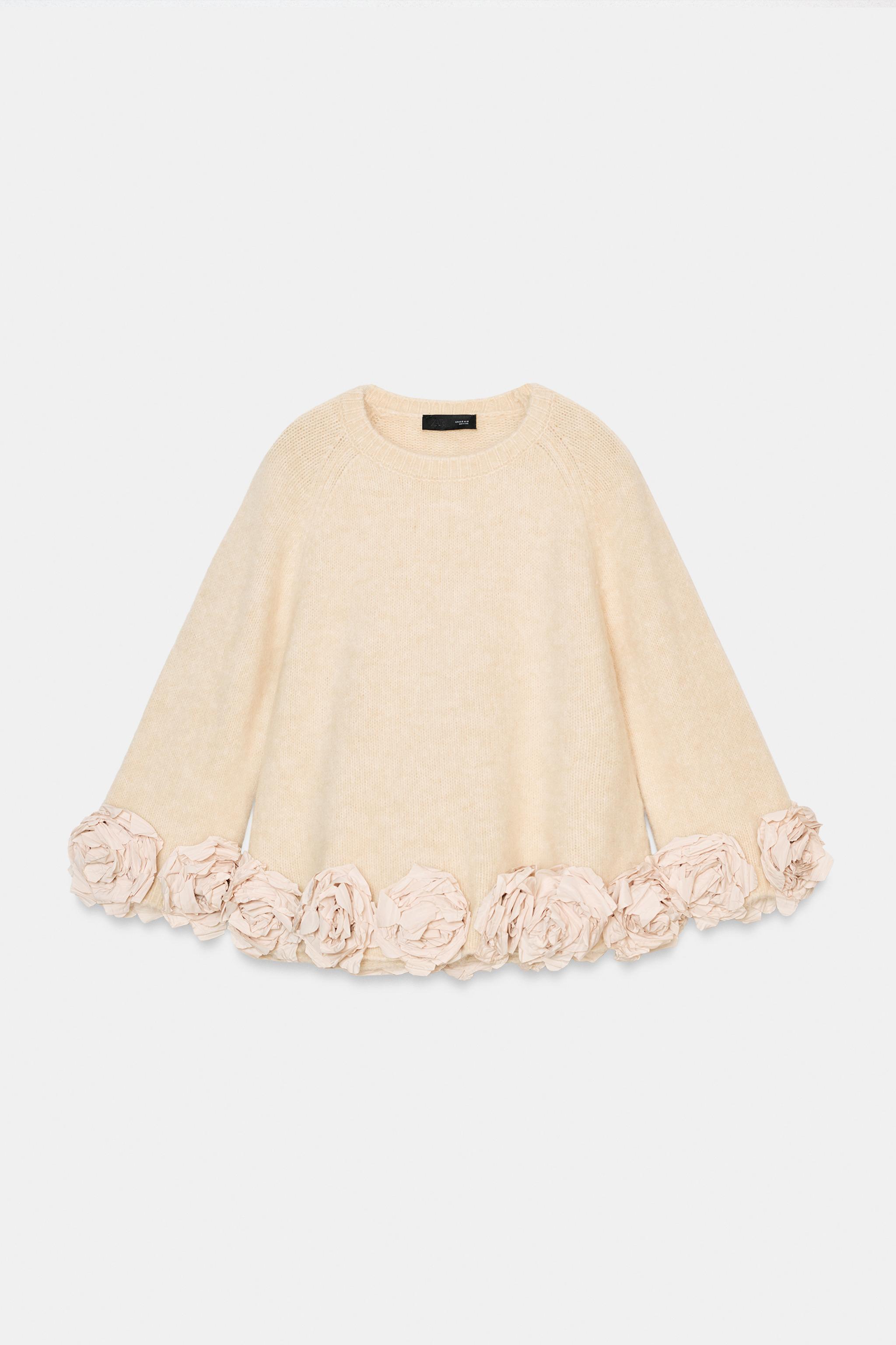 FLORAL TEXTURED COMBO KNIT JUMPER