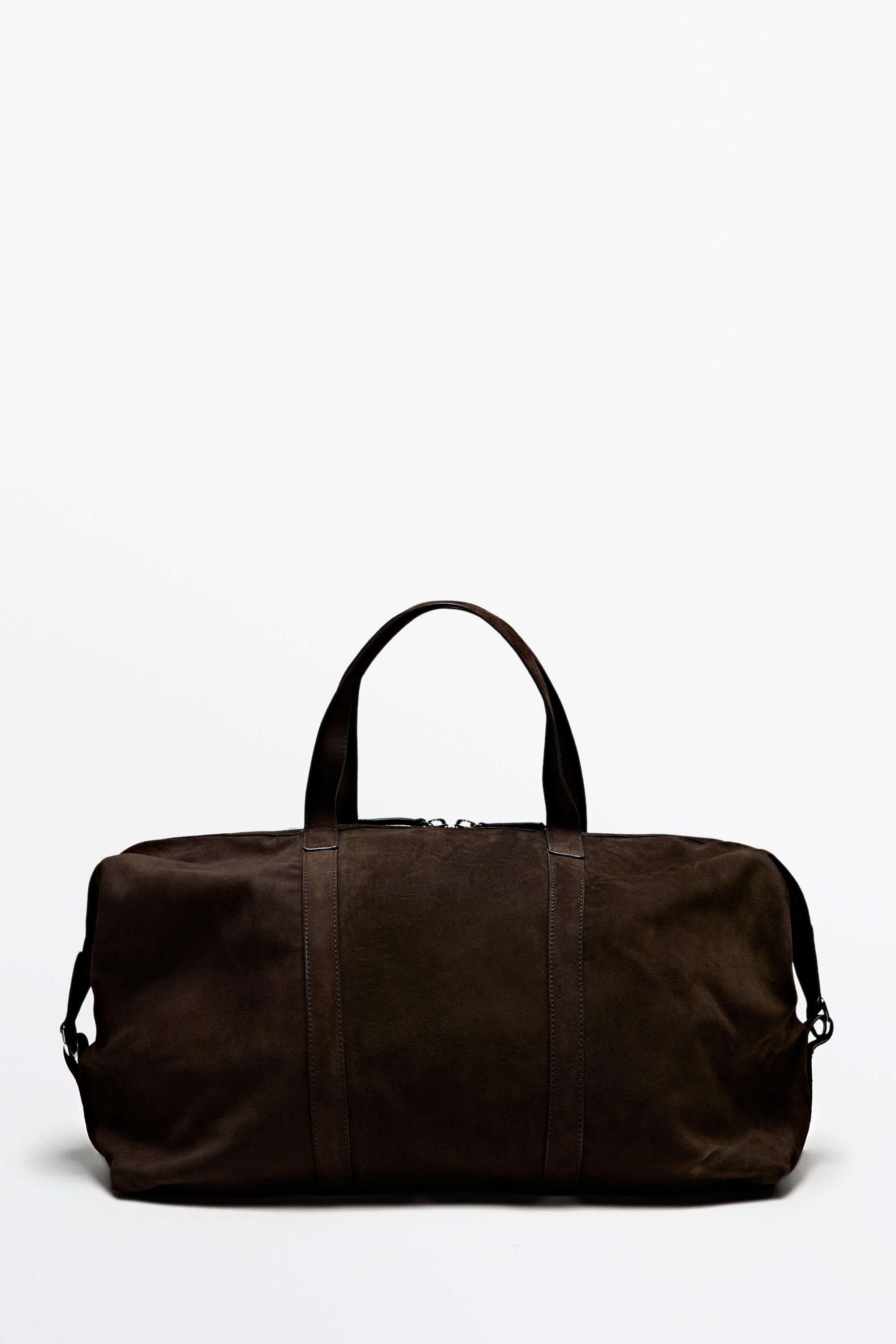 Sport split suede leather bag - Chocolate | ZARA United States
