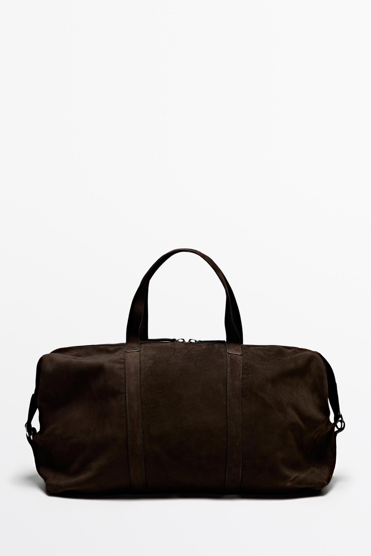 Sport split suede leather bag — Chocolate