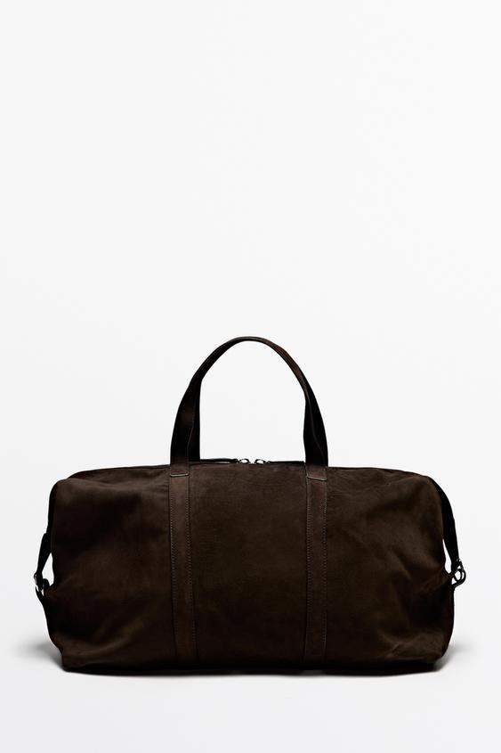 Zara Sport split suede leather bag - Chocolate - Image 0