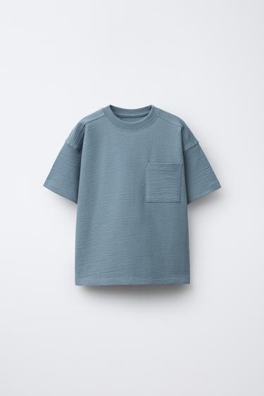 T-SHIRT WITH POCKET AND BERMUDA SHORTS SET - Blue by Zara - Image 1