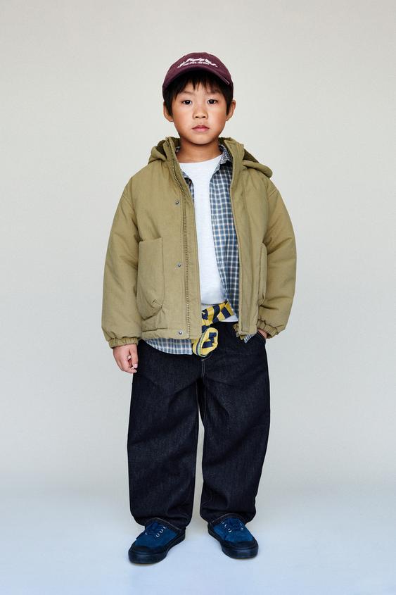 BLOUSON À CAPUCHE EFFET MOUTON - Kaki de Zara - Image 9