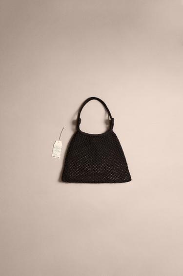 MACRAMÉ SHOPPER BAG - Black by Zara