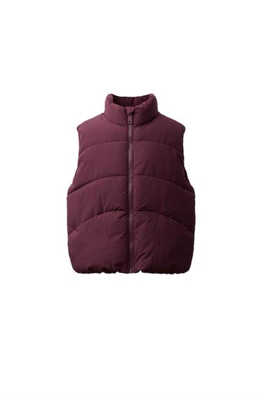 Zara WATER REPELLENT VEST - Dark plum