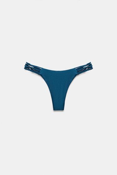 BAS DE BIKINI À LIENS ET NŒUDS - Bleu de Zara - Image 6
