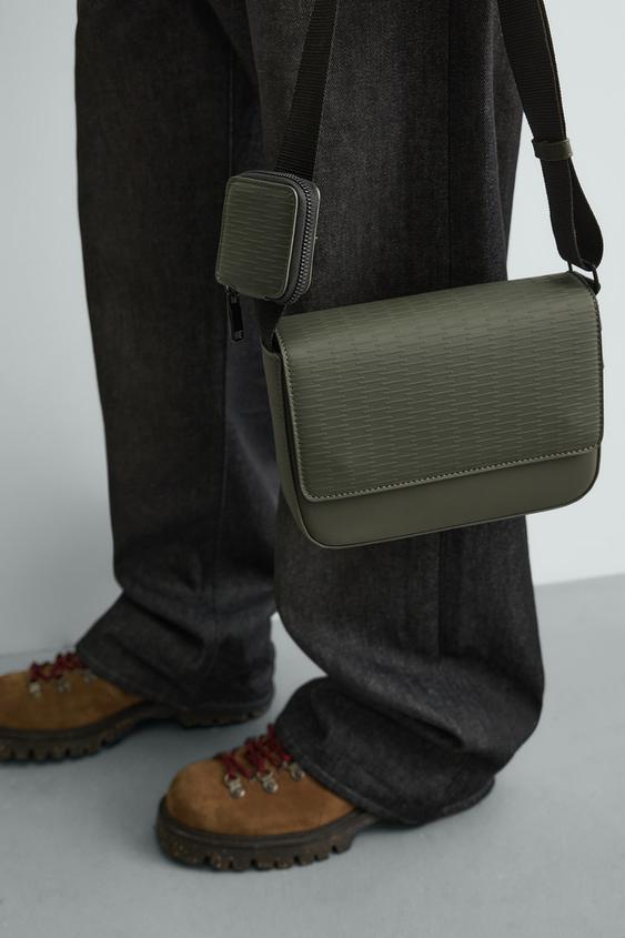 RUBBERIZED TEXTURED CROSSBODY BAG