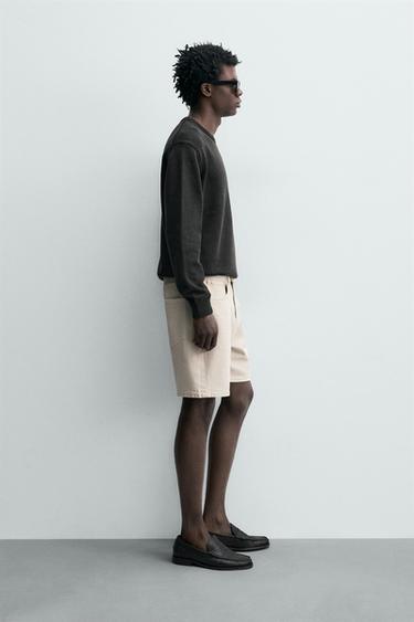 REGULAR FIT DENIM BERMUDA SHORTS - Ecru by Zara - Image 3