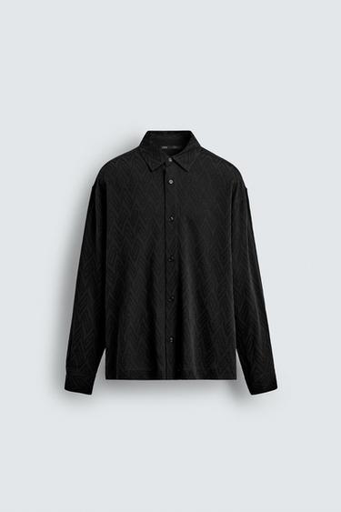 CHEMISE JACQUARD GÉOMÉTRIQUE - Noir de Zara - Image 5