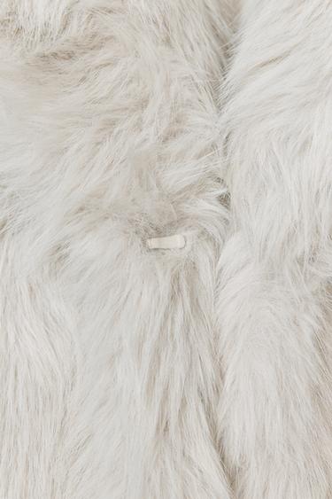 FAUX FUR JACKET ZW COLLECTION - Ecru by Zara - Image 5