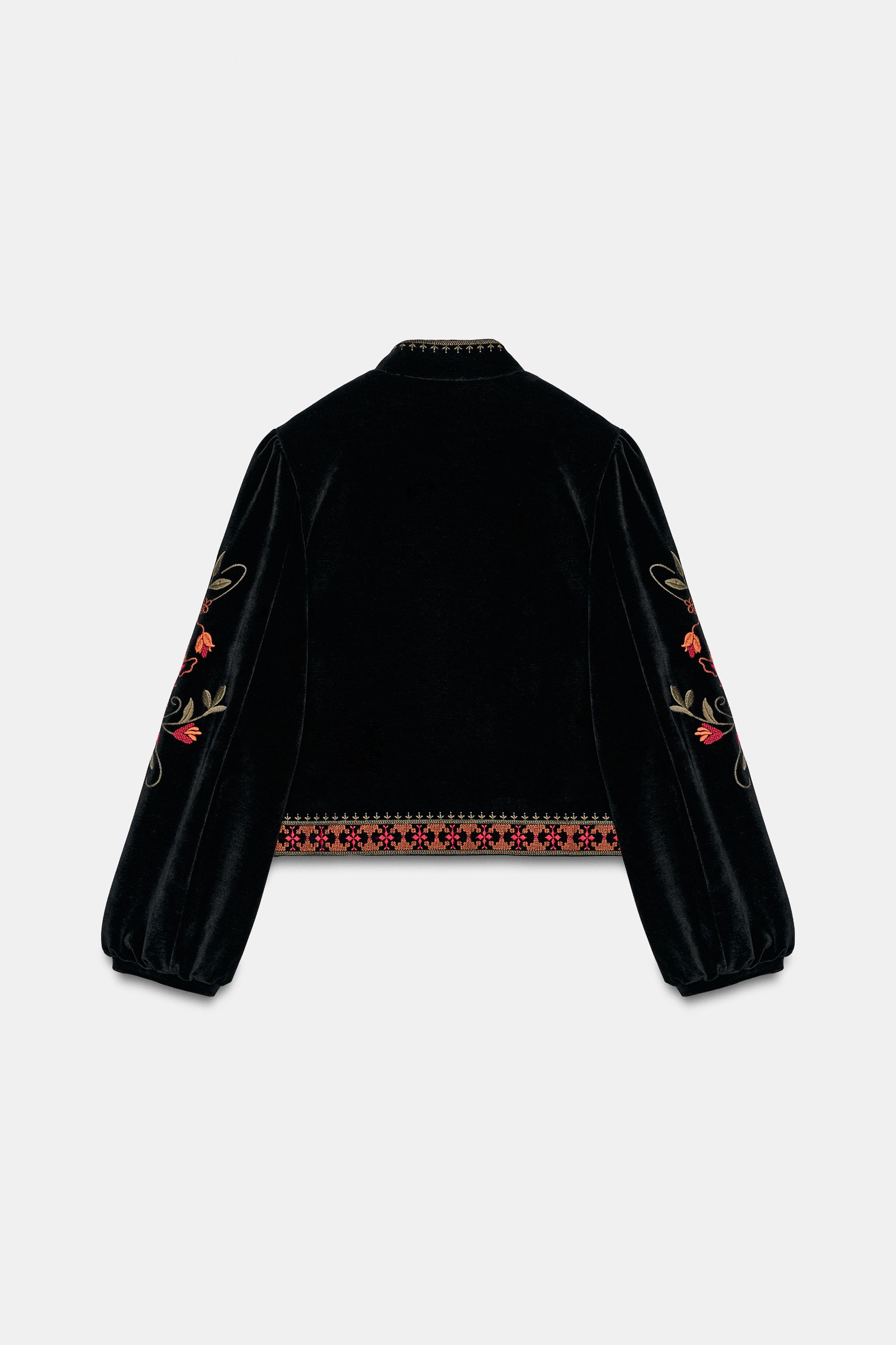 BLOUSON VELOURS BRODÉ