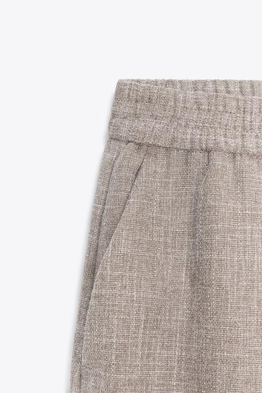 PANTALON LARGE JASPÉ - Sable / Chiné de Zara - Image 7