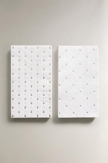 PAPIERSERVETTEN MIT GLÄNZENDEN WEIHNACHTSMOTIVEN (30ER-PACK) - Goldfarben von Zara
