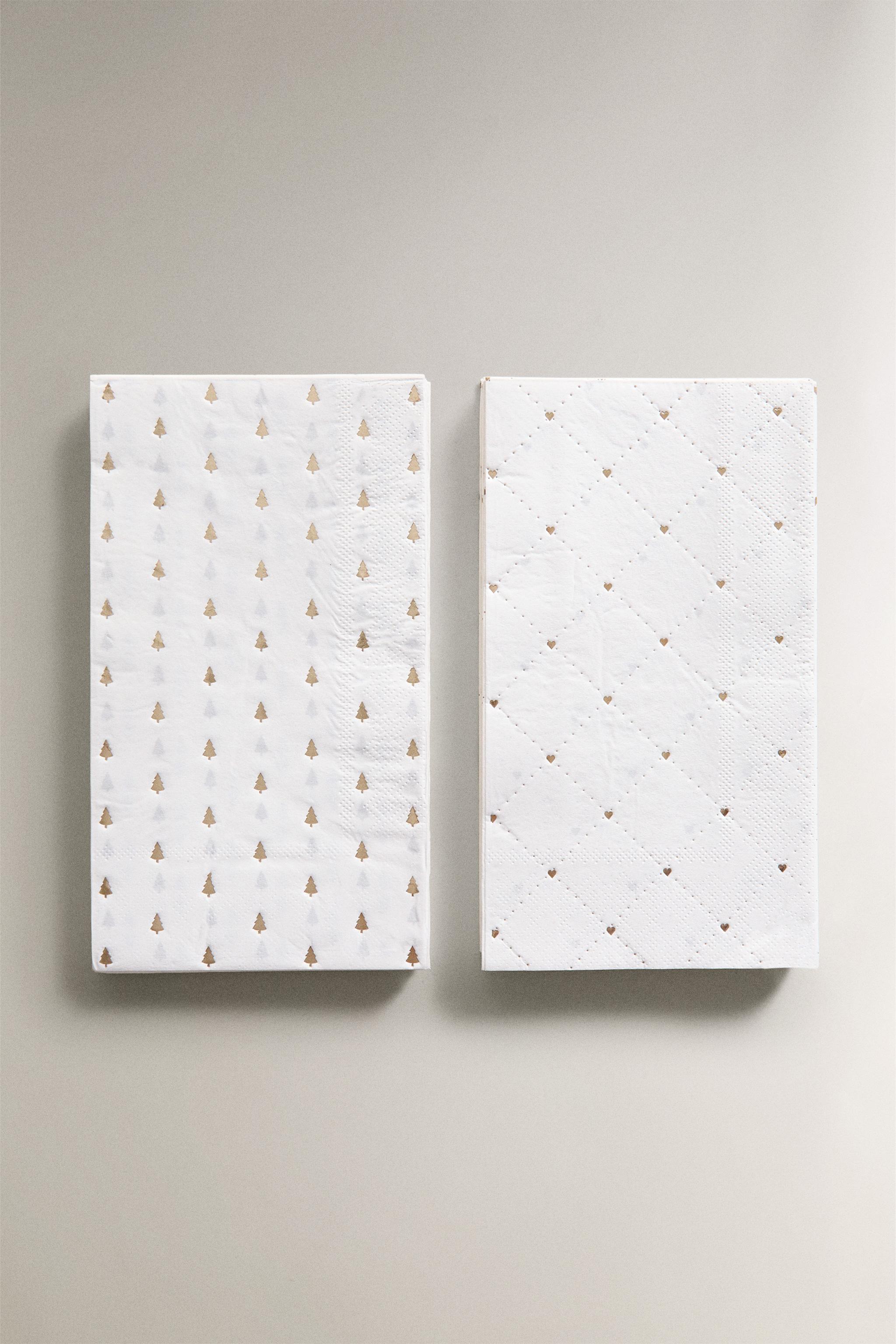 SET OF PAPER NAPKINS WITH SHINY CHRISTMAS MOTIFS (SET OF 30)