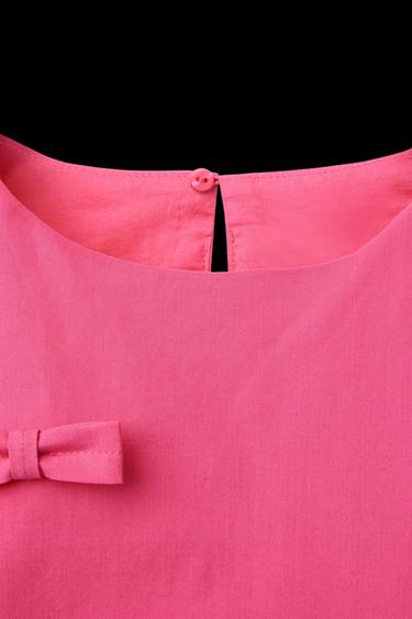 POPELINKLEID MIT SCHLEIFEN - Pink von Zara