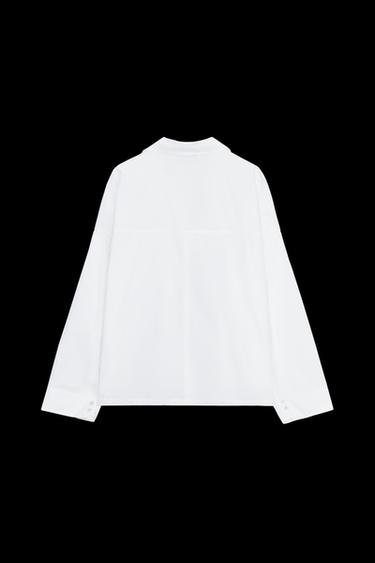 POPLIN SHIRT WITH BUTTONS - White by Zara