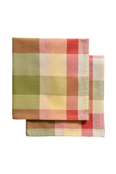 SET TOVAGLIOLI COTONE QUADRI (SET DA 2) - Verdi di Zara