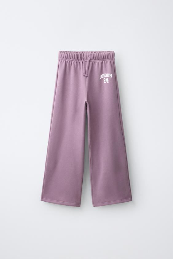 PANTALÓN WIDE LEG VARSITY - Malva de Zara - Imagen 0