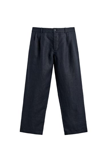 WIDE FIT PLOOIBROEK 100% HENNEP - Donker marineblauw van Zara
