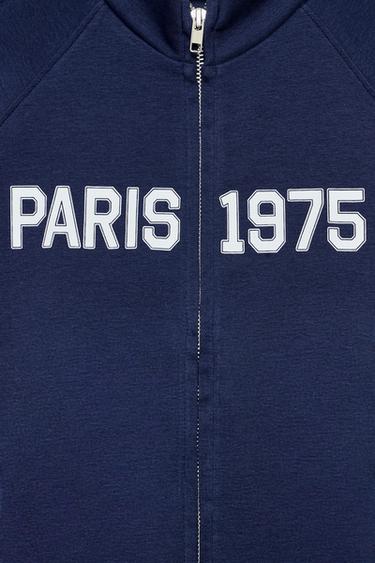 TOP À ZIP AVEC INSCRIPTION - Bleu de Zara - Image 7