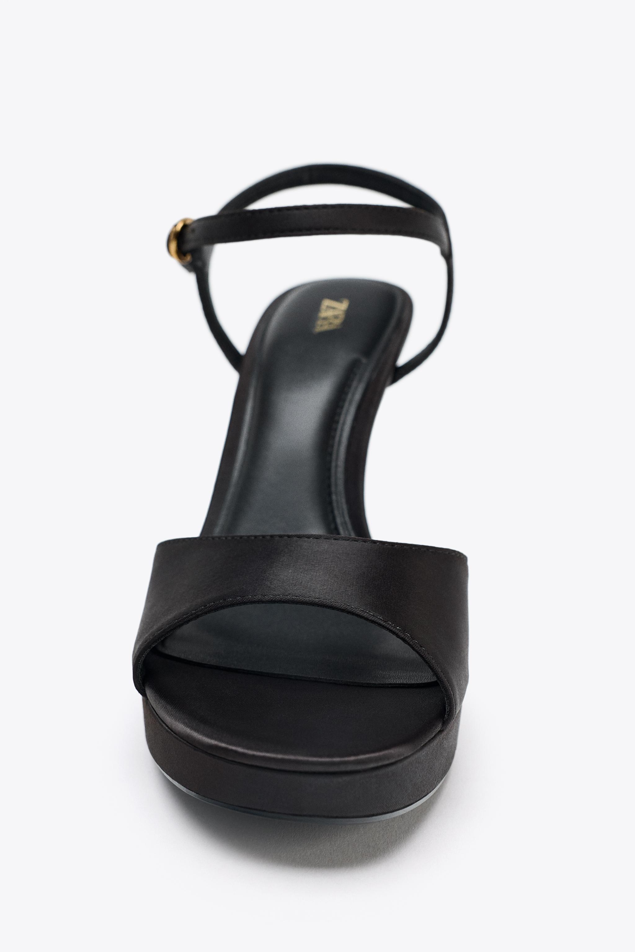 ZARA ドットプリント ハイヒールサンダル 1341/510 ドットプリント ハイヒールサンダル - ブラック | ZARA Japan / 日本
