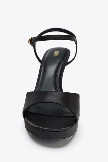 SATIN-EFFECT HEELED SANDALS - Black by Zara - Image 5