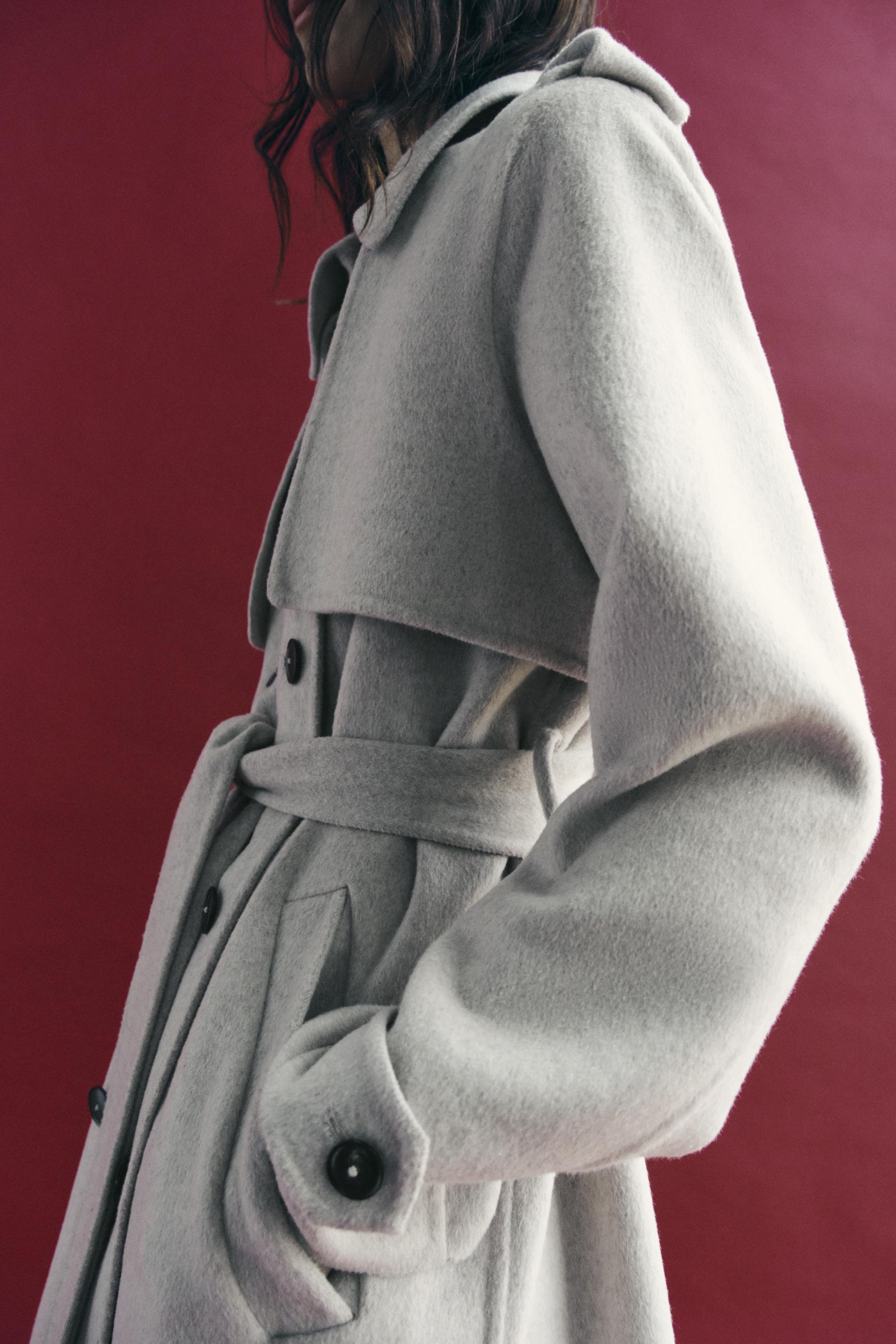BELTED WOOL BLEND COAT ZW COLLECTION - Beige | ZARA United