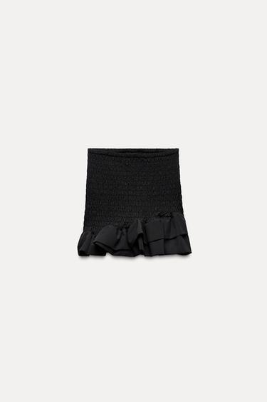 MINISSAIA COM BABADOS - Preto da Zara