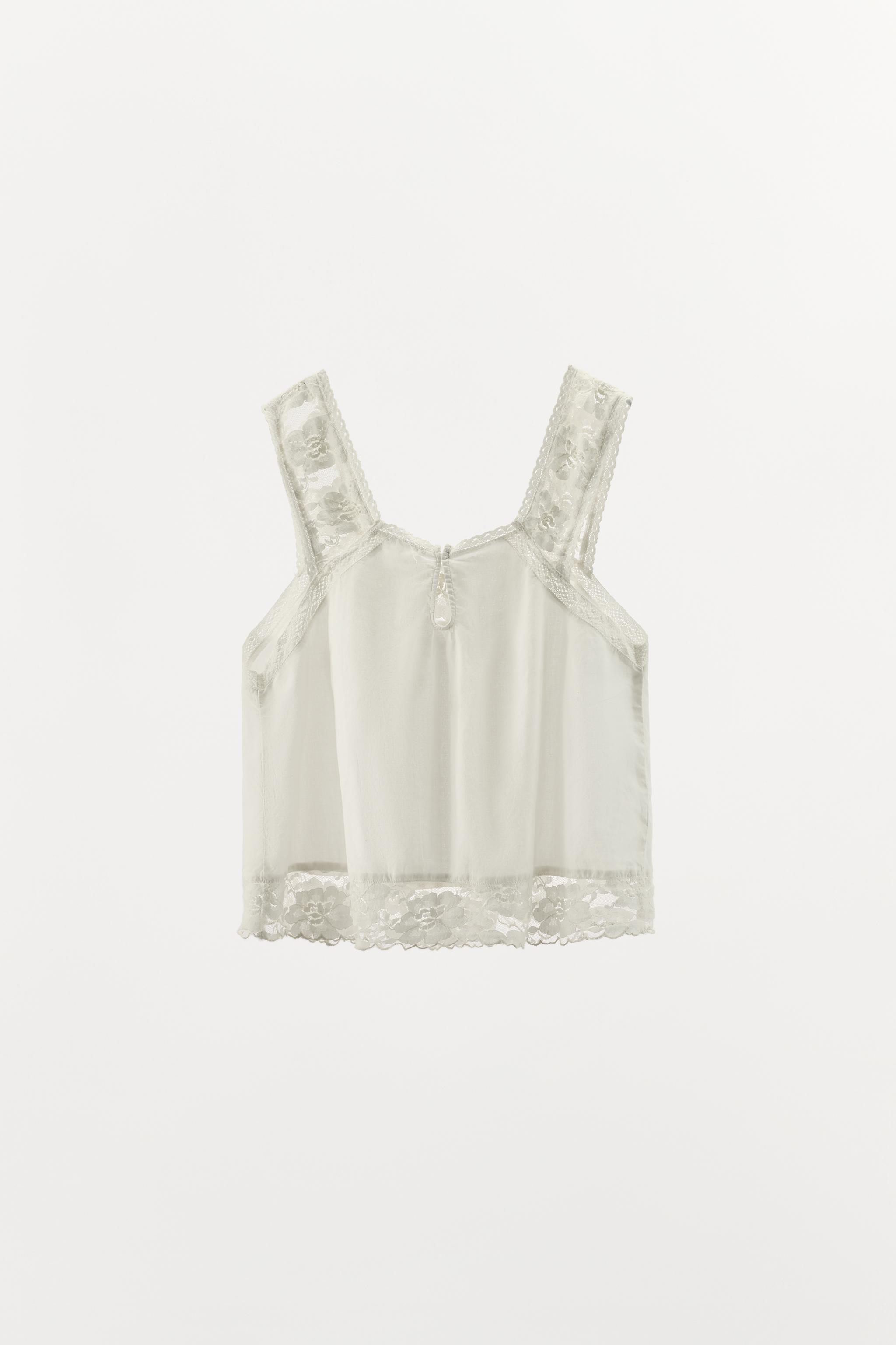 TOP À BRETELLES EN DENTELLE BRODÉE LIMITED EDITION