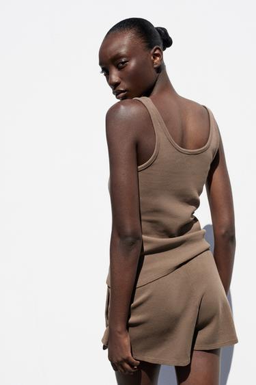 SHORT EFFET DÉLAVÉ - Marron / Taupe de Zara - Image 3