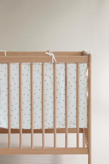 LEAF PRINT COTTON BABY COT BUMPER COVER - Ecru by Zara - Image 3