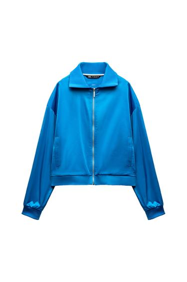 SATIN JACKET WITH SIDE STRIPES
