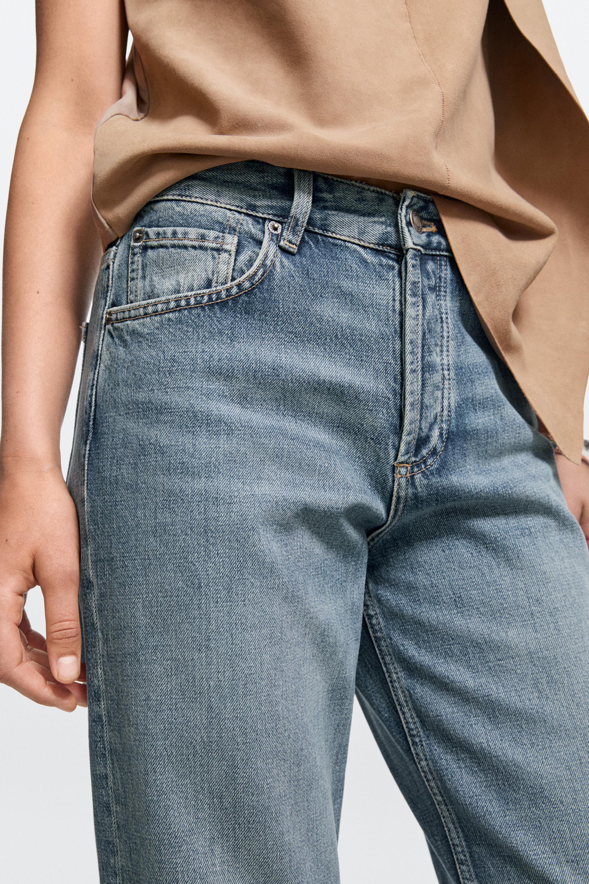 Jean wide leg taille moyenne