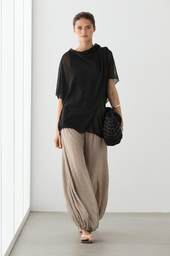 Surplice linen blend cape top from Zara - $100