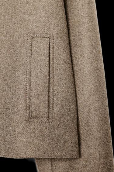 KURZER WOLLMANTEL - Dunkles Nerzbraun von Zara