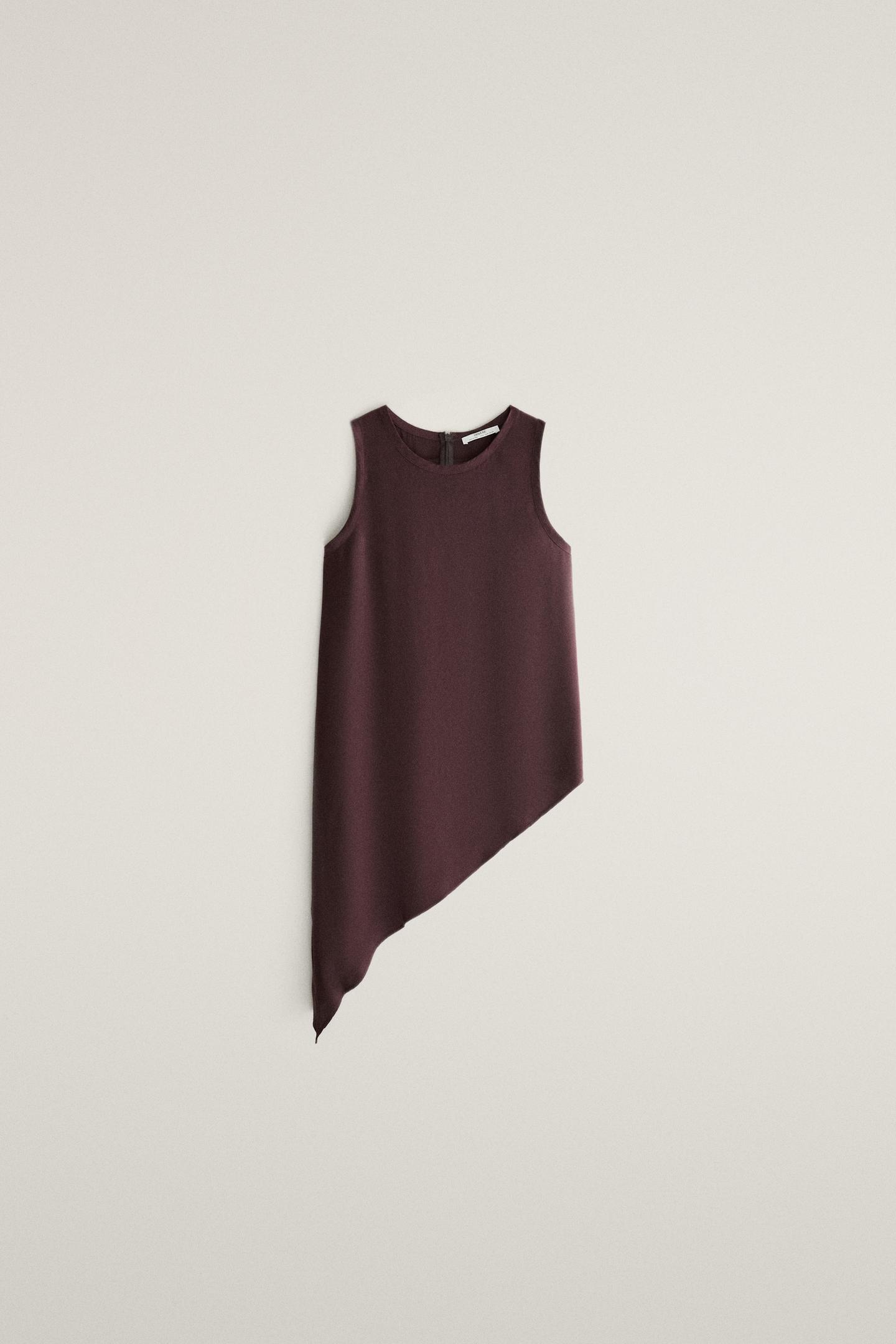 Женский топ Zara Mulberry Silk Top, цвет: Бордовый — фото 1