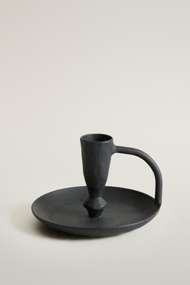 IRON CANDLESTICK WITH HANDLE — Black 1