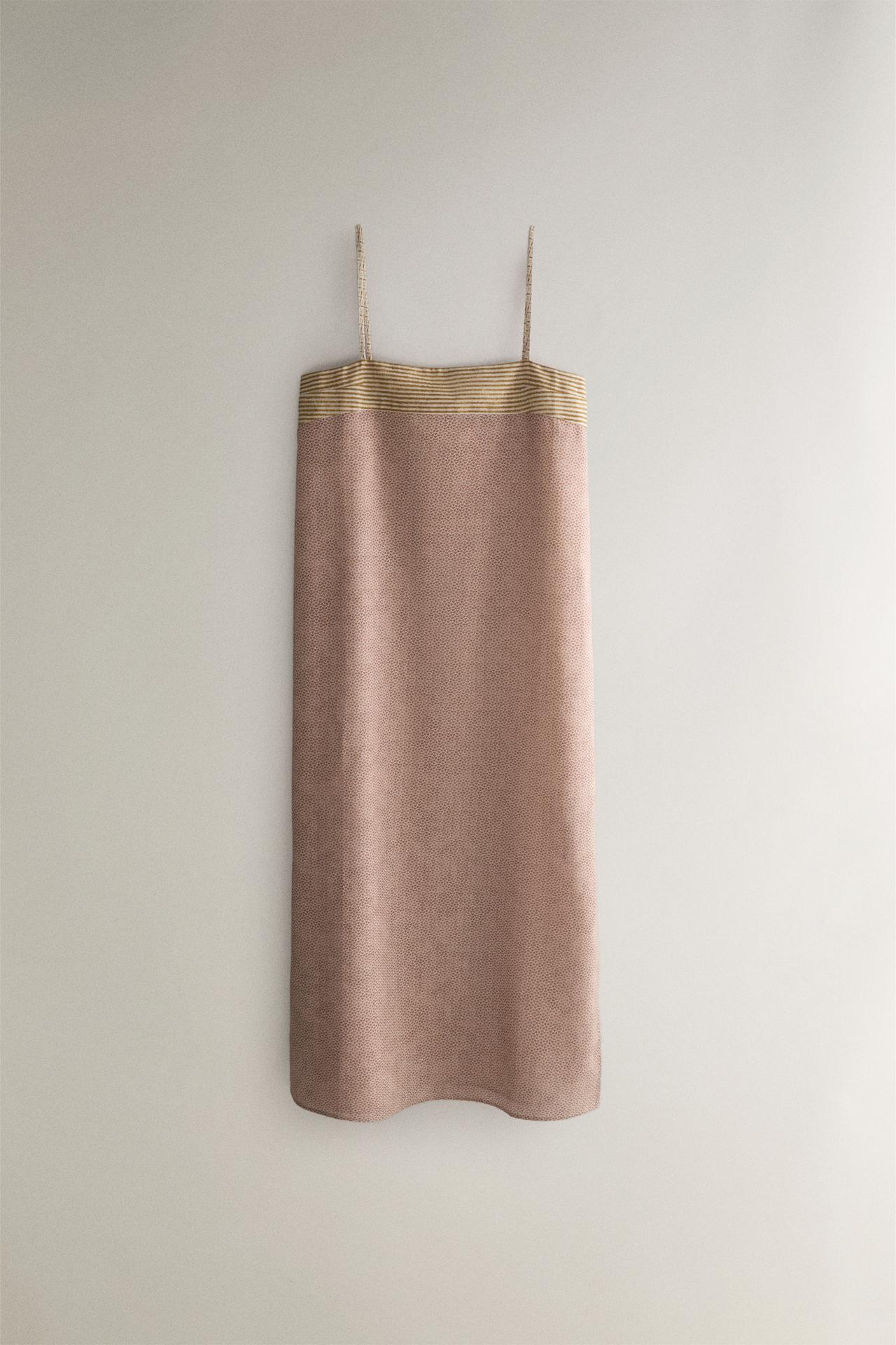 DRESS WITH CONTRAST PRINT | KATHARINE POLE — Beige