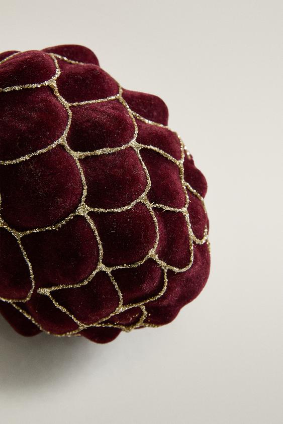 ORNEMENT SAPIN ANANAS VELOURS NOËL - Rouge | ZARA France