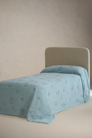 KIDS’ MONSTERS, INC. ©DISNEY/PIXAR QUILTED BEDSPREAD - Blue by Zara