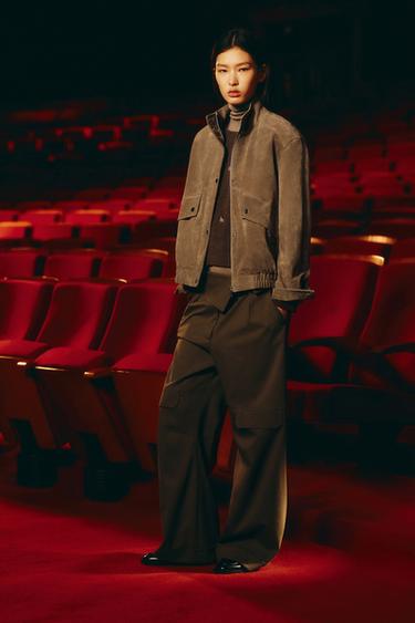 Zara ZW COLLECTION 工裝長褲 - 灰色