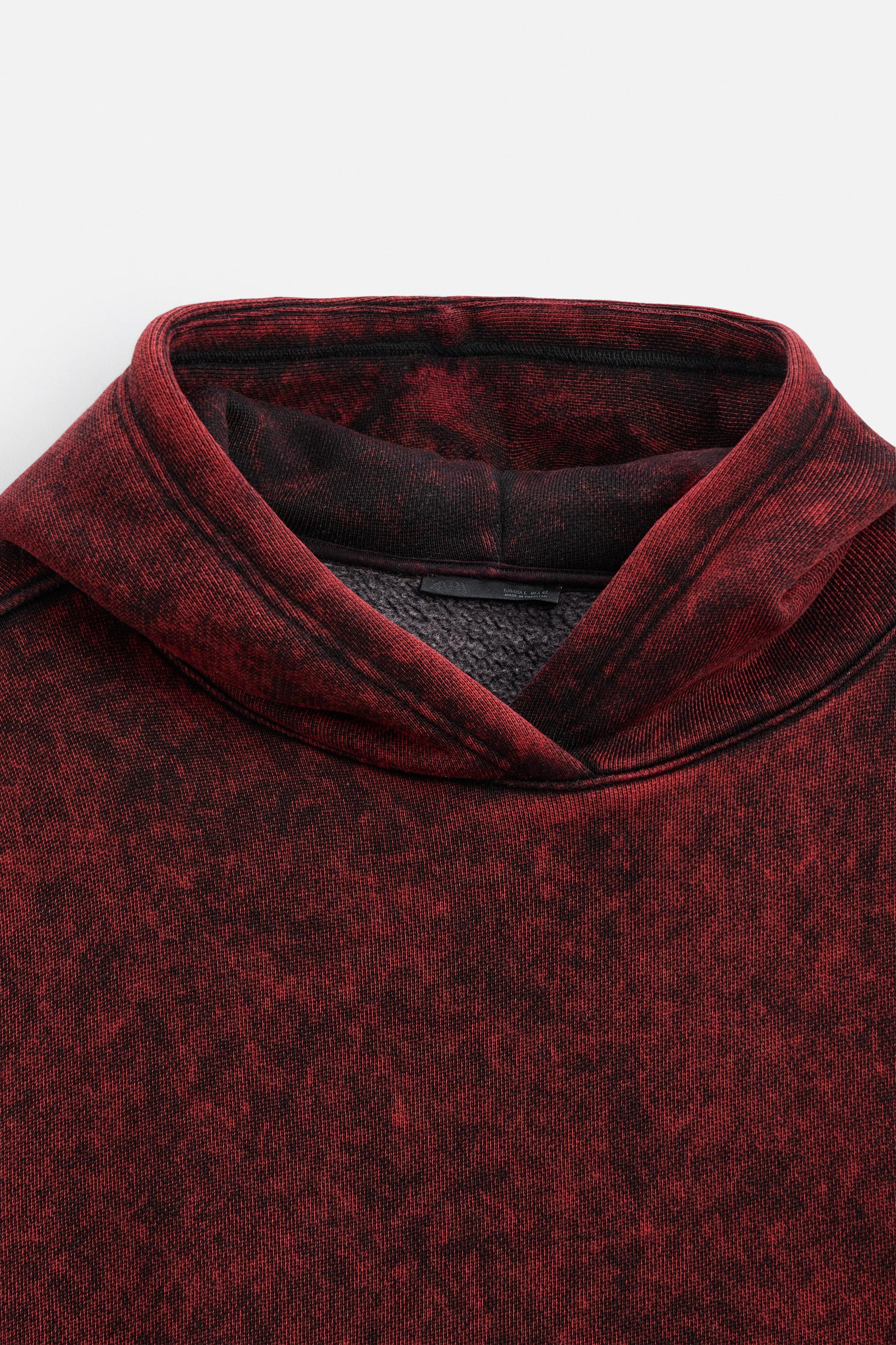 TIE-DYE PRINT SWEATSHIRT - Red | ZARA United States
