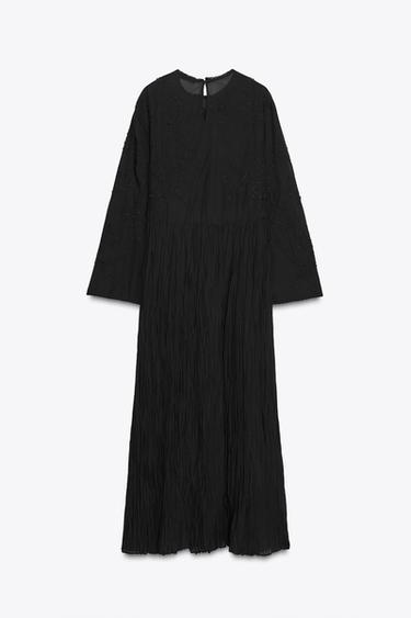 BEADED EMBROIDERY DRESS ZW COLLECTION - Black by Zara - Image 5