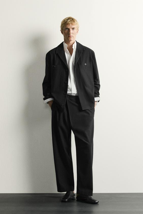PANTALÓN BALLOON FIT CRUZADO - Negro de Zara - Imagen 0