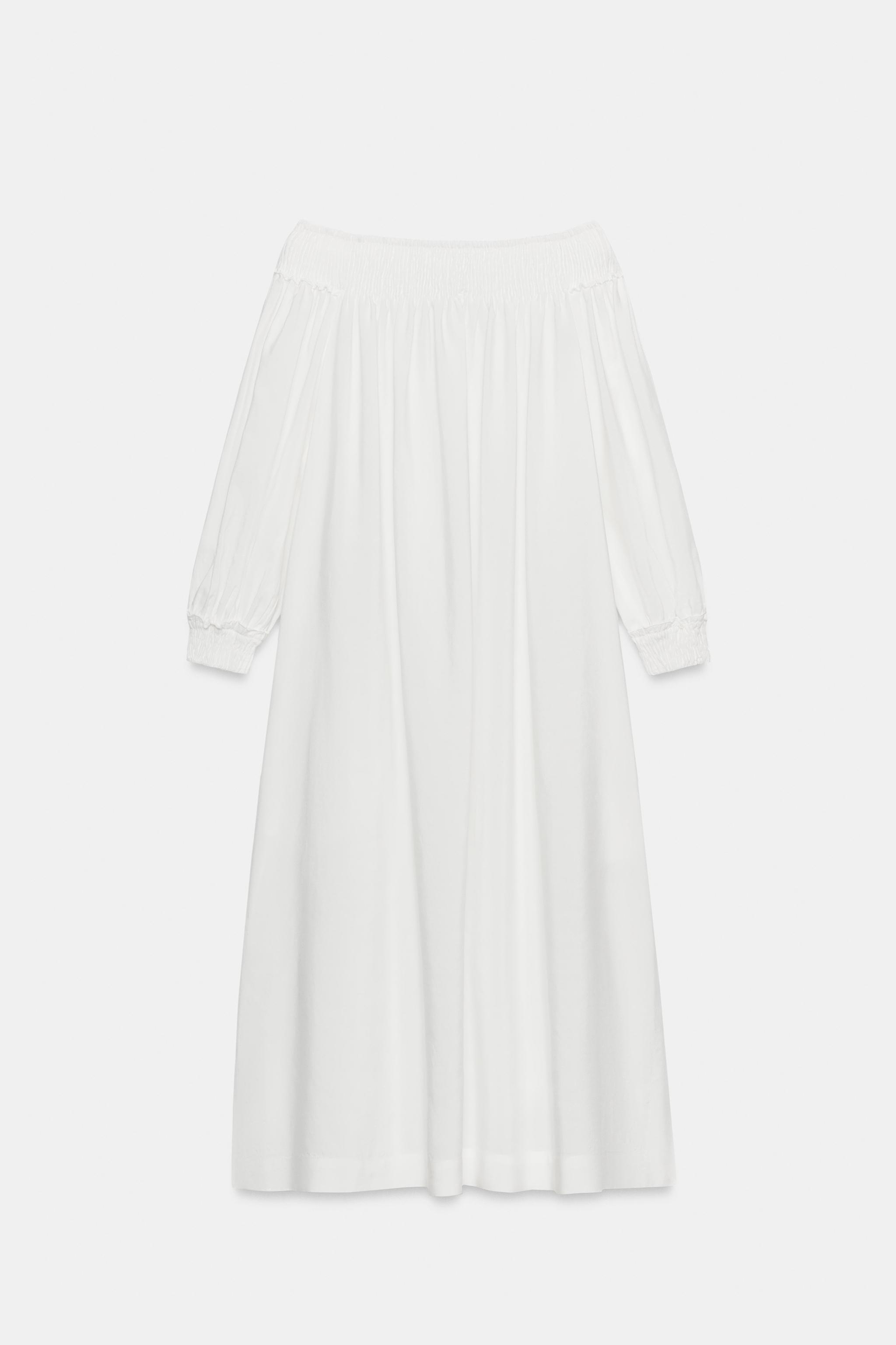 Женские платья Zara ZW COLLECTION OFF-THE-SHOULDER MIDI DRESS — фото 6