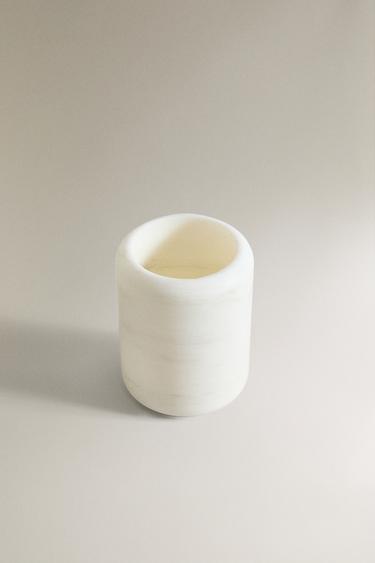 WHITE MARBLE BATHROOM TUMBLER — white 2