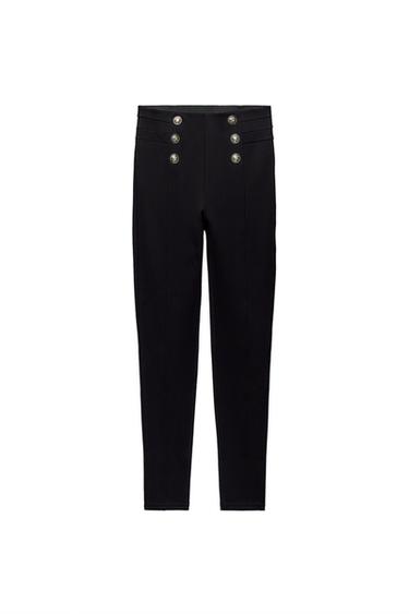HIGH-WAIST LEGGINGS WITH BUTTONS