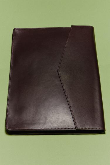 CHEMISE PORTE-DOCUMENTS EN CUIR - Marron / Vert de Zara - Image 4