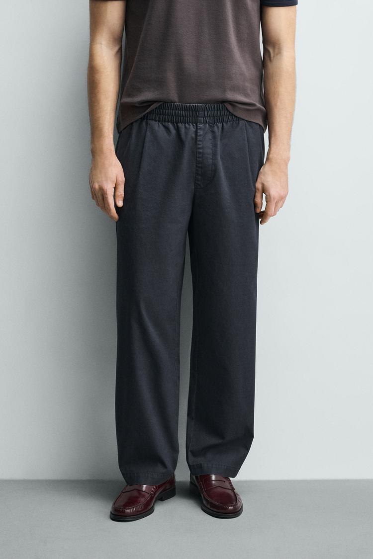 ZARA WASHED RELAXED FIT TROUSERS